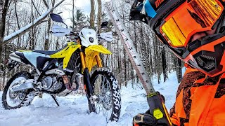 Suzuki DRZ4S Takes on Fresh Powder! | Snow Depth Check