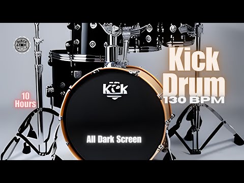 Kick Drum, Bass and Hi Hat at 130 BPM ⨀ 10 Hours All Dark Screen ⨀