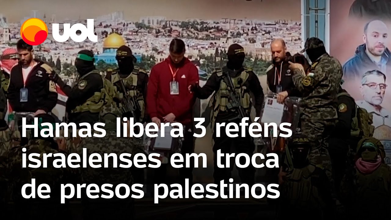 Israel x Hamas: Três reféns israelenses são libertados em troca de prisioneiros palestinos
