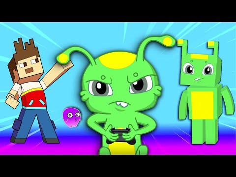 Groovy The Martian & Phoebe -  Groovy is playing minecraft video game!