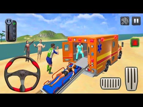 Emergency Ambulance Simulator - Coast Guard Beach Rescue Driving - Android Gameplay