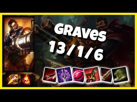 KOREAN Challenger Graves JUNGLE (13/1/6) vs LILLIA Gameplay Replay - Patch 10.19