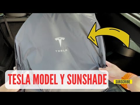 How to stay COOL with the TESLA Model Y Sunshade (IT"S AMAZING) #tesla