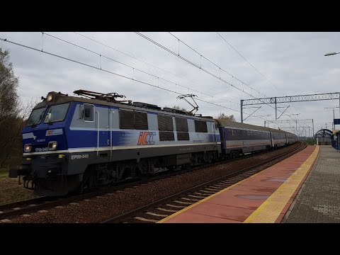 EP09-040 + IC PRZEMYŚLANIN ze Szczecina Gł. przejeżdża przez p.o. Rudna Wielka 02.11.2017