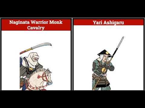Total War: SHOGUN 2 1vs1: Naginata Warrior Monk Cavalry (Dismounted) vs Yari Ashigaru