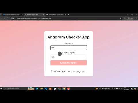 Anagram Checker App Using Html Css And Javascript With Source Code