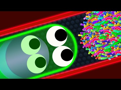 Slither.io Giant Hacker Snake vs Tiny Snakes - Epic Slitherio Gameplay