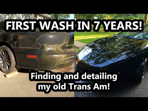 FIRST WASH IN 7 YEARS, detailing my old 1996 Trans Am, 3 step paint correction restoring an old car