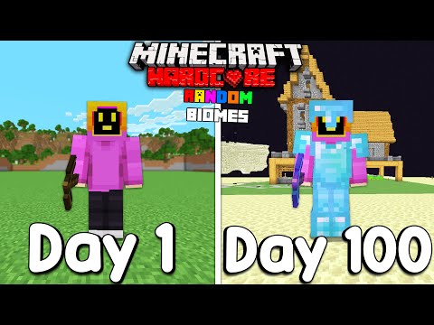 I Survived 100 Days In Random Biomes In Minecraft Hardcore!