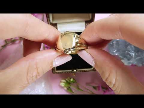 Heavy 9ct Gold Antique Signet Ring c.1902 #1062