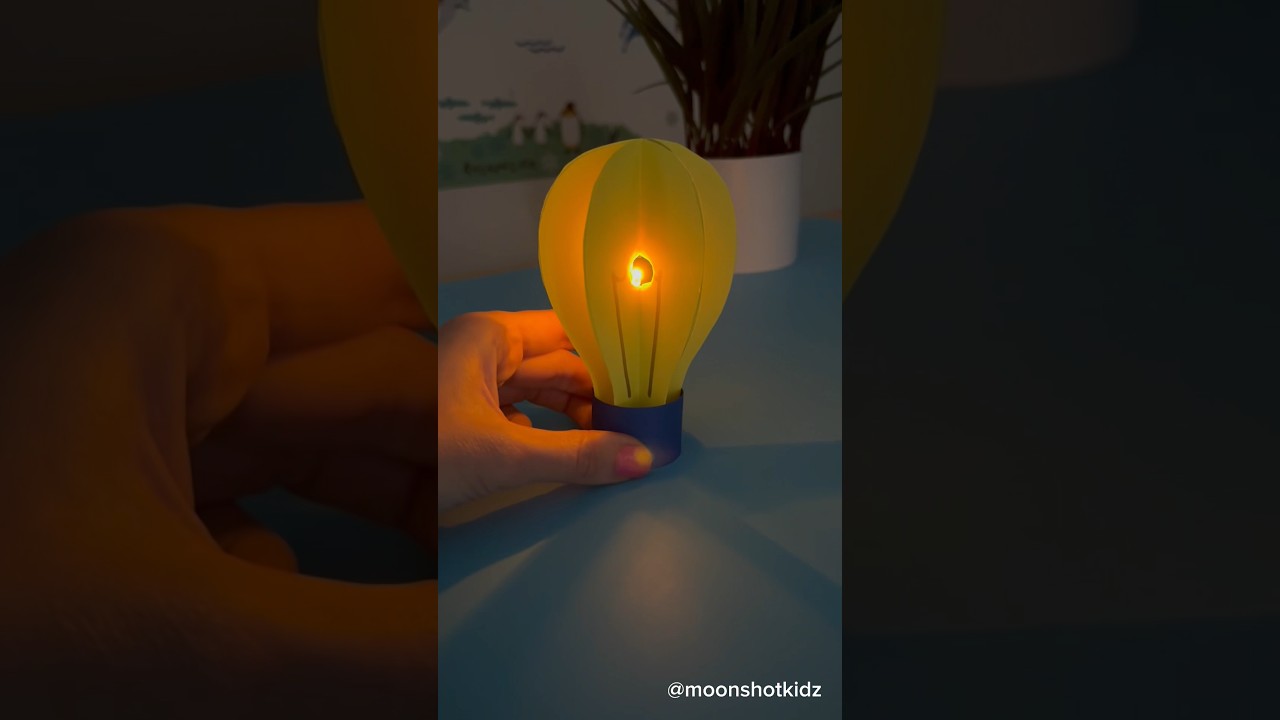 DIY lightbulb lantern. Easy paper electric circuit project for beginners. #stem #science #craft #diy