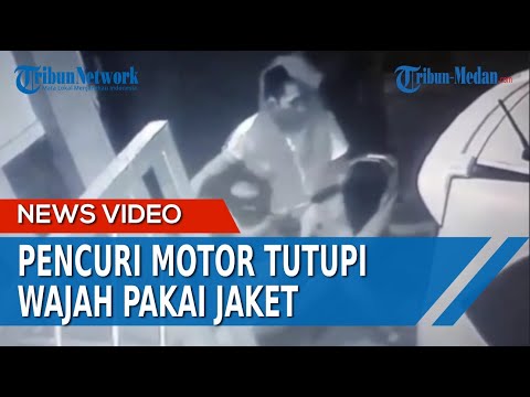 SADAR ADA CCTV Pencuri Motor Ini Tutupi Wajah Pakai Jaket, Begini Caranya Beraksi