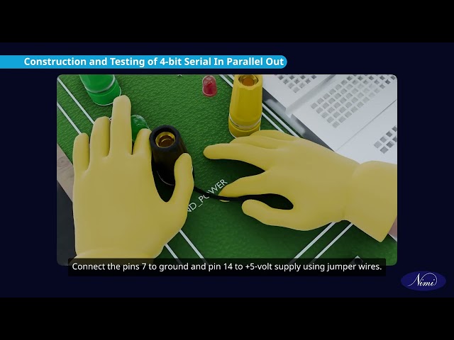 Construct and test four bit SIPO register 