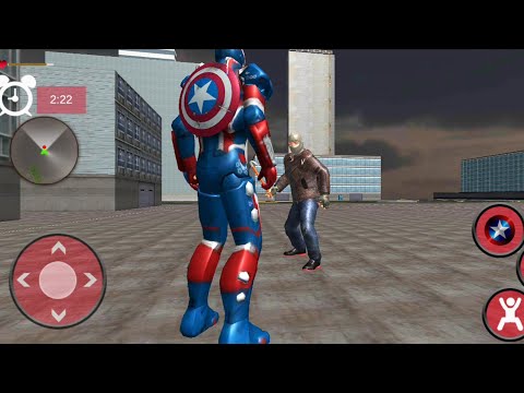 Flying Captain Superhero Robot Crime City Battle | Captain Hero Vs City Gangster - GamePlay HD