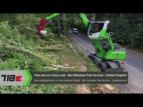SENNEBOGEN 718 E-Series - Tree care on a busy road, Ben Nicholson Tree Services Ltd., UK