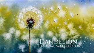 Dreamy dandelion watercolor painting | for beginners