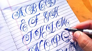 How to Write Chicano tattoos lettering || Calligraphy A to Z tutorial for beginners
