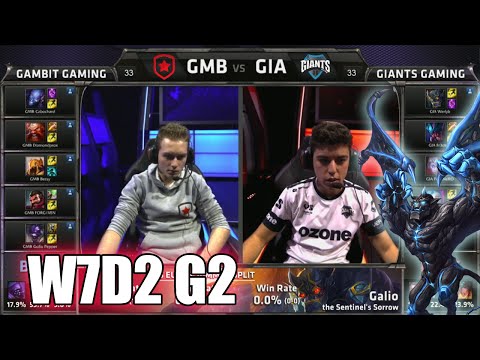 Gambit Gaming vs GIANTS | S5 EU LCS Summer 2015 Week 7 Day 2 | GMB vs GIA W7D2 G2