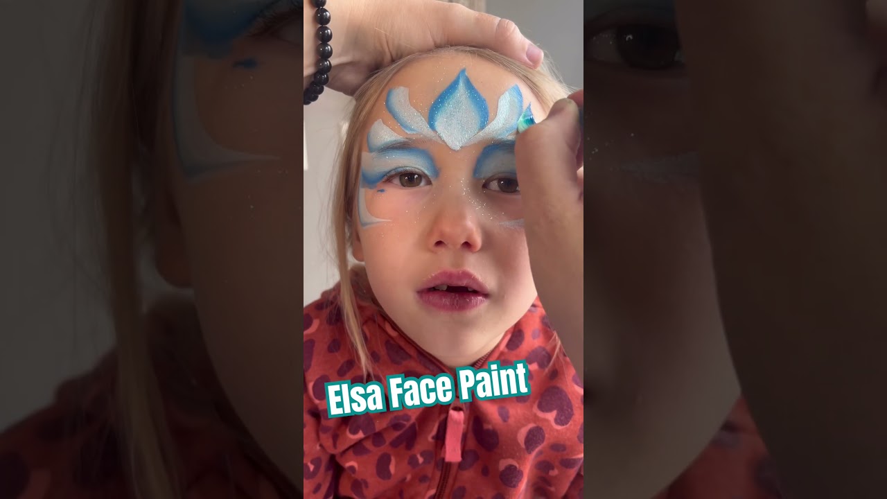 Adorable Elsa frozen face painting #shorts #facepaint #disney #disneymakeup #facepainting #viral