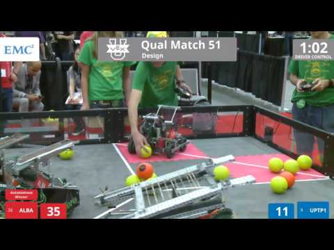 VEX Worlds 2016 - VEX U - Design - Qual 51 (ALBA) 116 vs 134 (UPTP1)