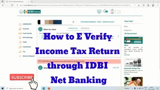 How to E Verify Income Tax Return in New Portal through Bank Account EVC Method for AY 2021-22