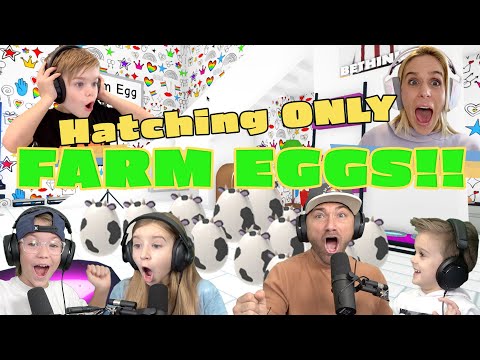 Hatching ONLY Farm EGGS!! The whole Sopo Squad joins together for a family Roblox Adopt Me video!!