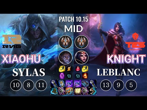 RNG Xiaohu Sylas vs TES knight LeBlanc Mid - KR Patch 10.15