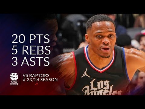 Russell Westbrook 20 pts 5 rebs 3 asts vs Raptors 23/24 season