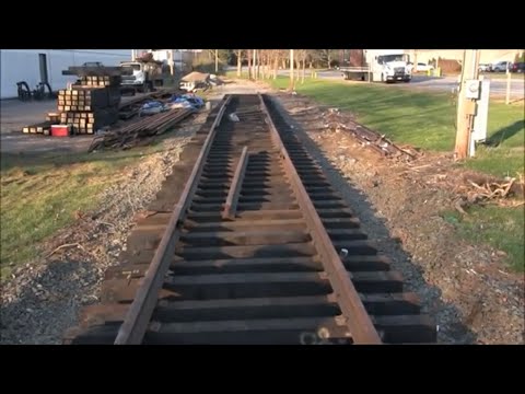 Abandoned railroad being restored - New trackwork at Myles Standish - 11/23/2022