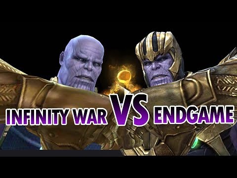 Thanos T-3 Endgame Vs Infinity War Uniform Compare Timeline Battle - MARVEL Future Fight