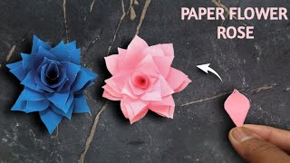 How to make Beautiful Paper Flower Rose |Paper Flower Making step by step | Diy Paper Rose Flower