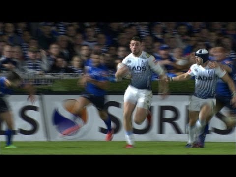Absolutely Brilliant Finish by Alex Cuthbert for Try Leinster v Cardiff Blues 27th Sept 2013