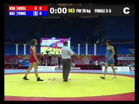 2012 Cadet Worlds Bronze Medal Match 70kg - Anastasia Lobsinger (USA) vs. Culmaral Yerekbayeva (KAZ)
