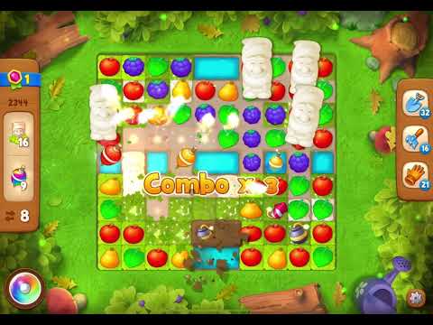 GardenScapes Level 2344 no boosters (16 moves)