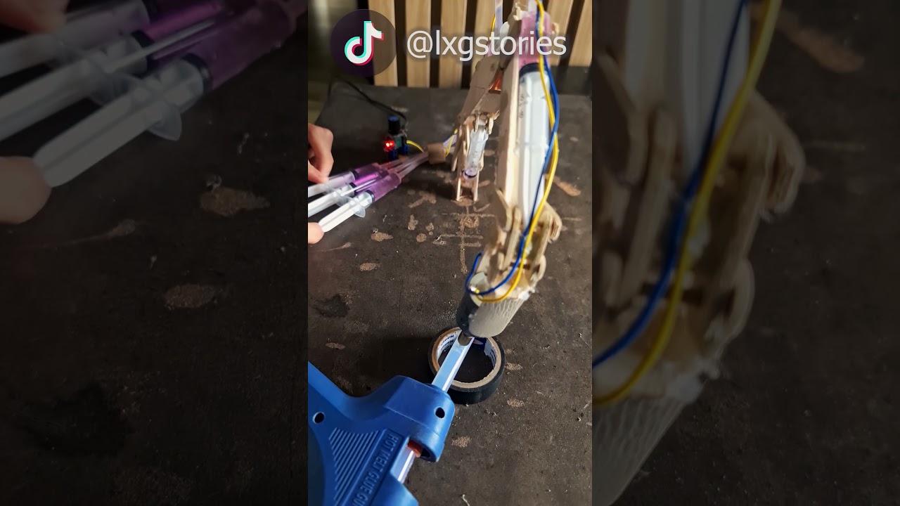 ドリル機構＋油圧ショベルアーム vs グルースティック　#実験 #diy #asmr #満足感