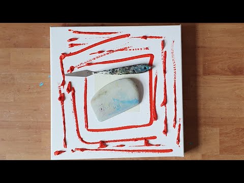 How to Easily and Simply Paint an Abstract Picture with Acrylics and Masking Tape / For Beginners