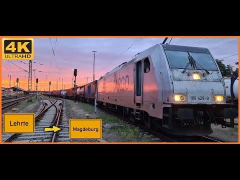【4K】Führerstandsmitfahrt Cab Lehrte nach Magdeburg Hbf über Braunschweig, Frellstedt,Peine,Weddel