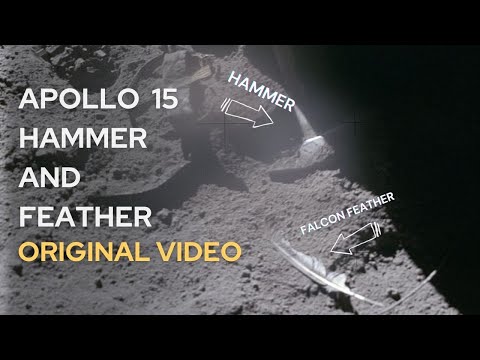 Apollo moon mission - The Hammer and Feather Experiment - Original Video