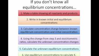 Equilibrium Calculations 1: Equilibrium Constants