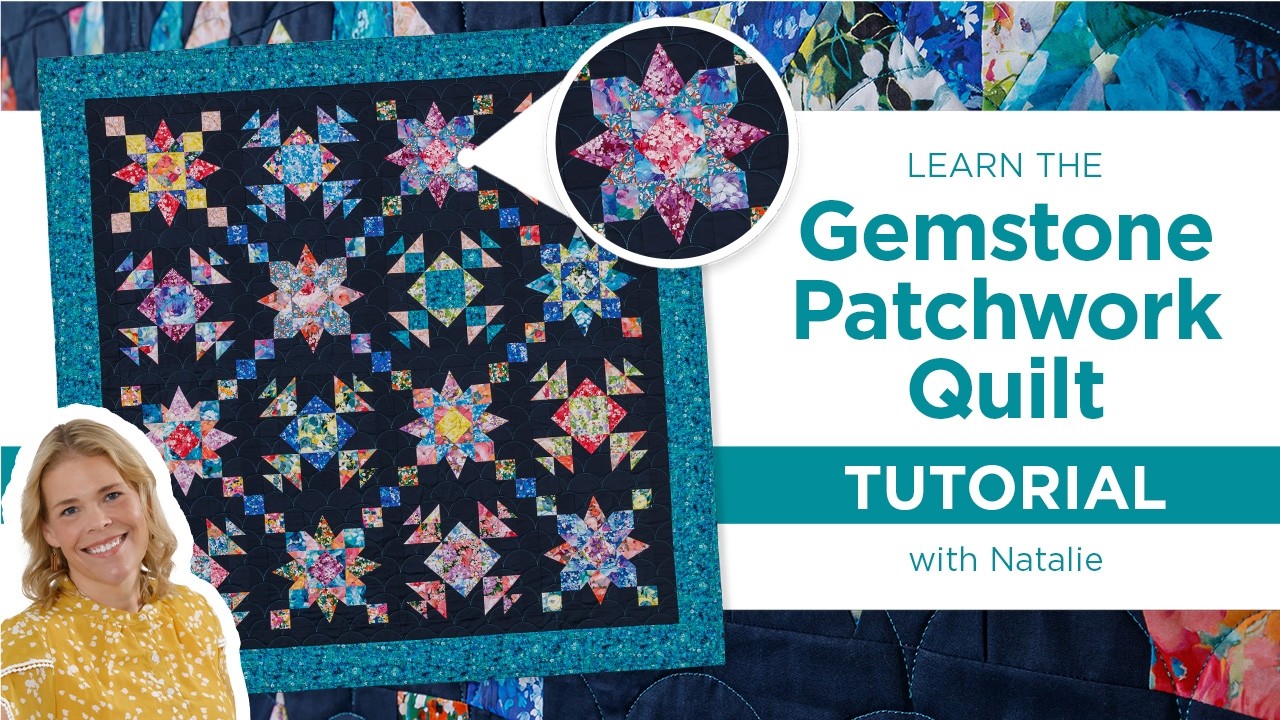 Layer Cake Friendly Quilt Pattern | Gemstone Patchwork Quilt with Natalie