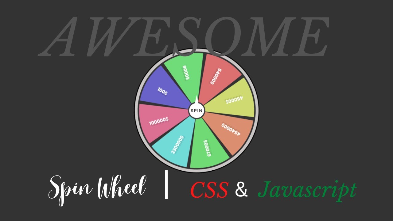 Create Spin Wheel using HTML CSS and javascript | Best spin rotating wheel | Code with jatin
