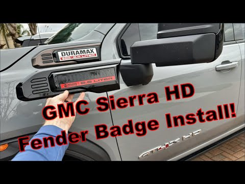GMC Sierra HD Fender Badge Install *OEM+ GM Black Out PART 1* on the 2025 AT4-X HD #gmc #sierra