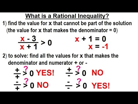 Algebra Ch 29 Quadratic Rational Inequalities 1 of 15 What is a Quadratic Inequality