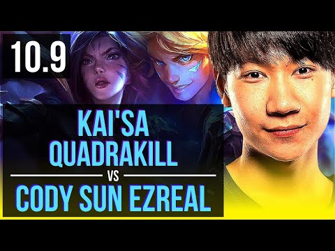 KAI'SA & Nautilus vs Cody Sun EZREAL & Taric (ADC) | Quadrakill, KDA 21/1/6 | NA Challenger | v10.9