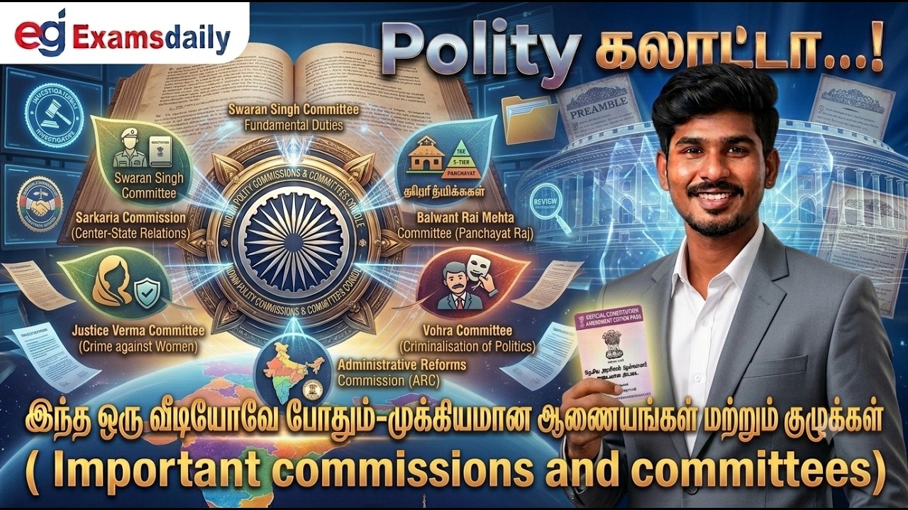 "Polity கலாட்டா...! "  இந்த ஒரு வீடியோவே போதும் Importrant commissions and committie