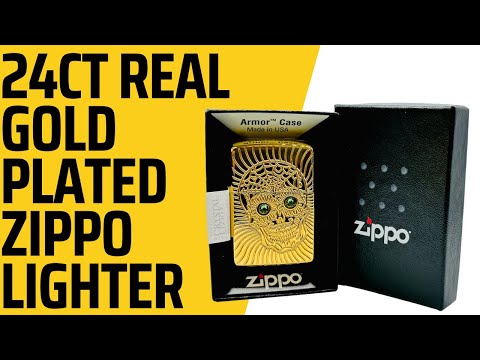 24ct Real Gold Plated Zippo Sugar Skull Lighter