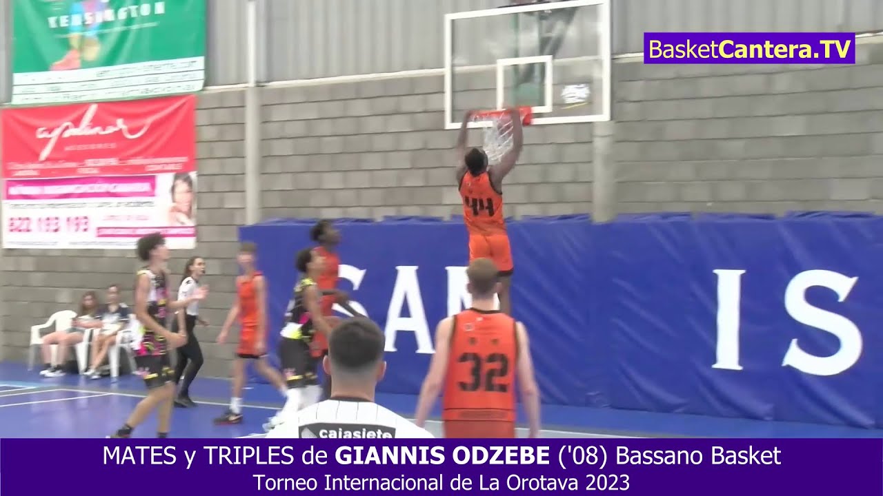 Mates y Triples GIANNIS ODZEBE ('08) Orange Bassano Basket. Torneo Orotava 2023  #BasketCantera.,TV