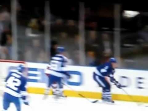 Dion Phaneuf HUGE hit on Mike Sauer!!!