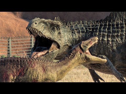 DOMINION GIGA VS BARYONYX TRIO (Chaos, Grim, Limbo) - Jurassic World Evolution 2