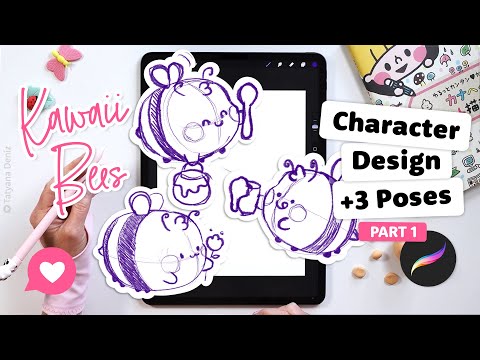 Create YOUR OWN kawaii art with this ULTIMATE character design tutorial: Kawaii Bees – Part 1